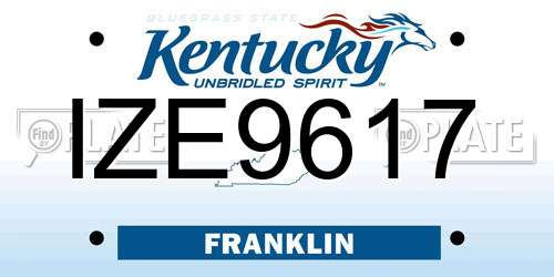 IZE9617 Kentucky License Plate