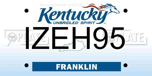IZEH95 Kentucky License Plate