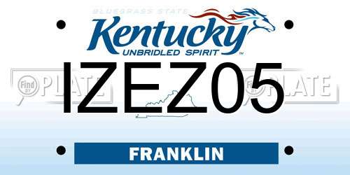 IZEZ05 Kentucky License Plate