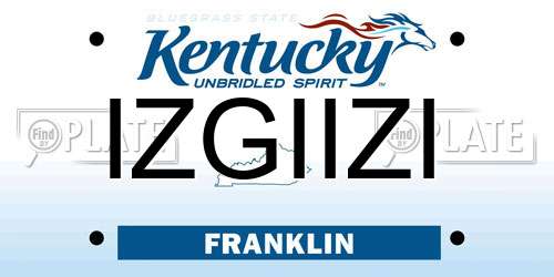 IZGIIZI Kentucky License Plate