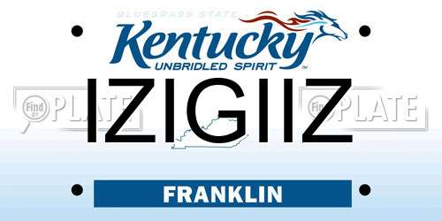 IZIGIIZ Kentucky License Plate