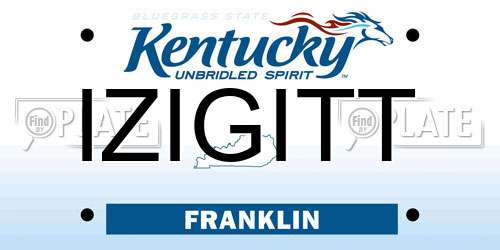 IZIGITT Kentucky License Plate