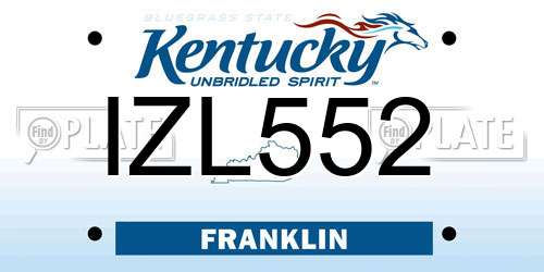 IZL552 Kentucky License Plate