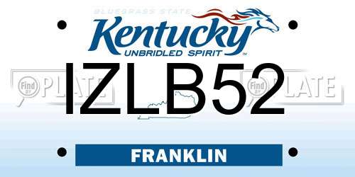 IZLB52 Kentucky License Plate