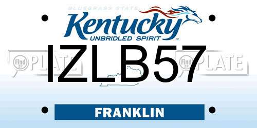 IZLB57 Kentucky License Plate