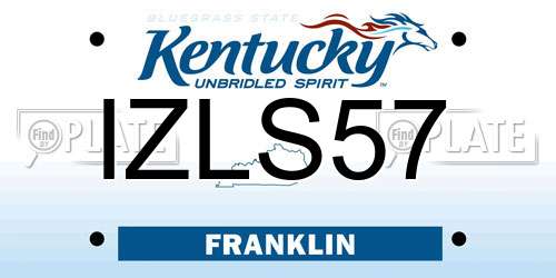 IZLS57 Kentucky License Plate