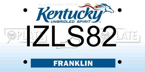 IZLS82 Kentucky License Plate