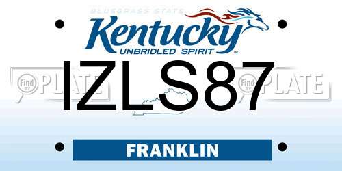 IZLS87 Kentucky License Plate