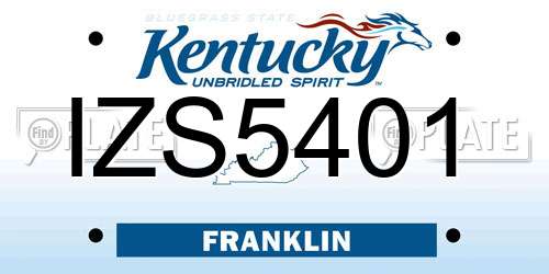 IZS5401 Kentucky License Plate