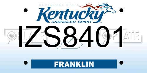 IZS8401 Kentucky License Plate