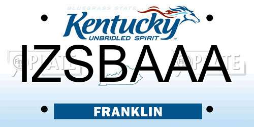 IZSBAAA Kentucky License Plate