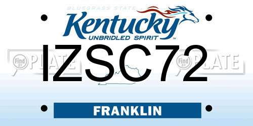 IZSC72 Kentucky License Plate