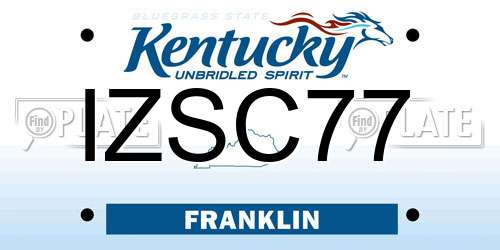 IZSC77 Kentucky License Plate