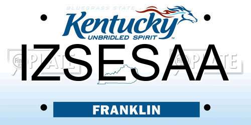 IZSESAA Kentucky License Plate