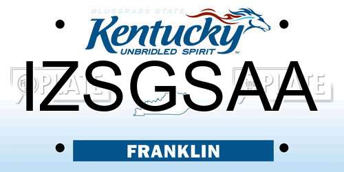 IZSGSAA Kentucky License Plate