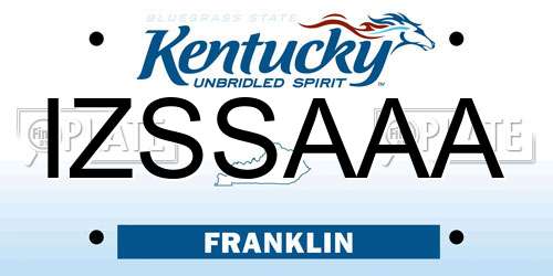 IZSSAAA Kentucky License Plate