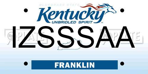 IZSSSAA Kentucky License Plate