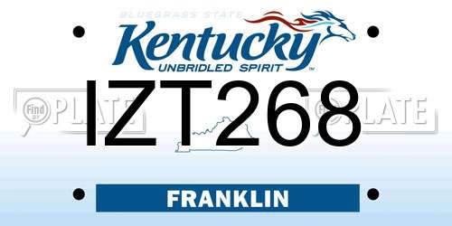 IZT268 Kentucky License Plate