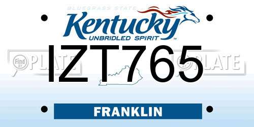 IZT765 Kentucky License Plate