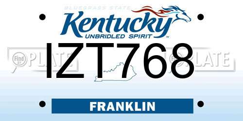 IZT768 Kentucky License Plate