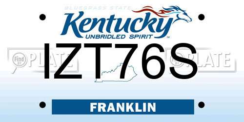 IZT76S Kentucky License Plate