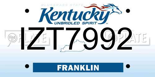 IZT7992 Kentucky License Plate