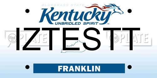 IZTESTT Kentucky License Plate