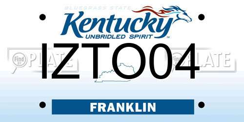 IZTO04 Kentucky License Plate