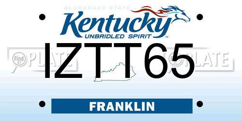 IZTT65 Kentucky License Plate