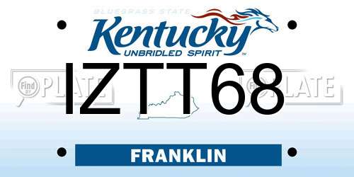 IZTT68 Kentucky License Plate
