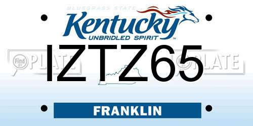 IZTZ65 Kentucky License Plate