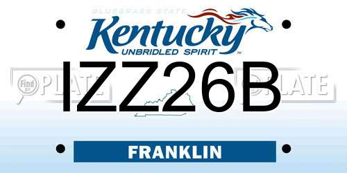 IZZ26B Kentucky License Plate