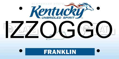 IZZOGGO Kentucky License Plate