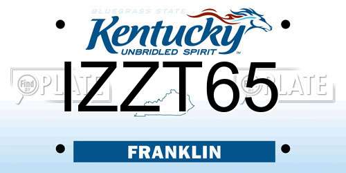 IZZT65 Kentucky License Plate