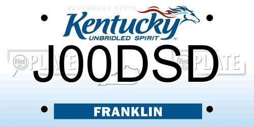 J00DSD Kentucky License Plate