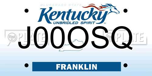 J00OSQ Kentucky License Plate