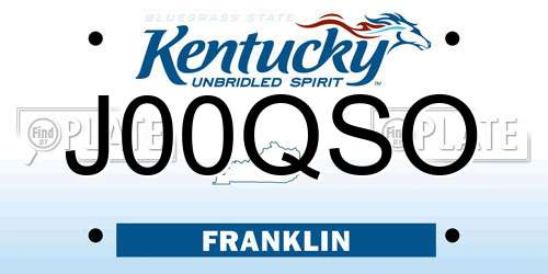 J00QSO Kentucky License Plate