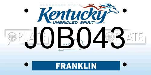 J0B043 Kentucky License Plate