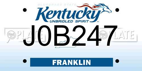 J0B247 Kentucky License Plate