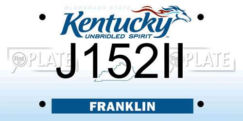 J152II Kentucky License Plate