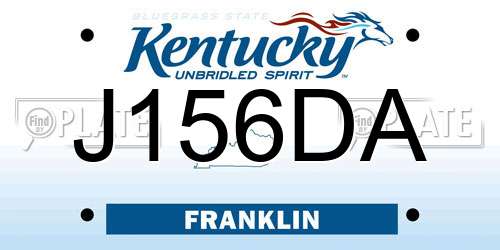 J156DA Kentucky License Plate