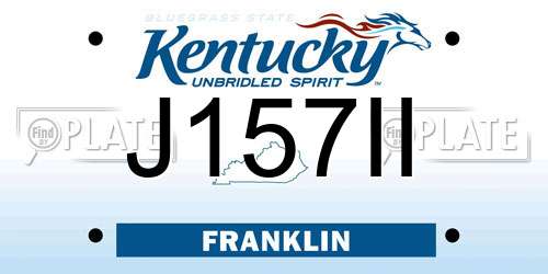 J157II Kentucky License Plate