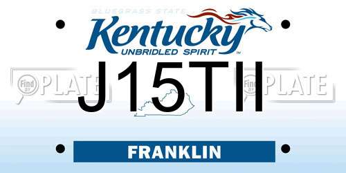 J15TII Kentucky License Plate