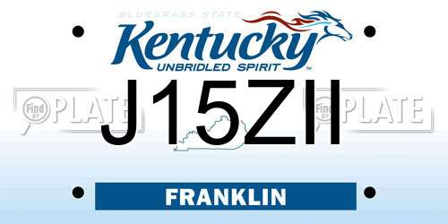 J15ZII Kentucky License Plate