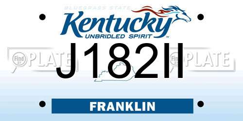 J182II Kentucky License Plate