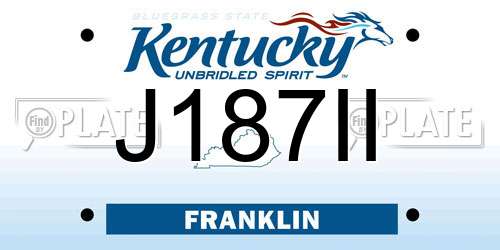 J187II Kentucky License Plate