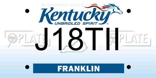 J18TII Kentucky License Plate