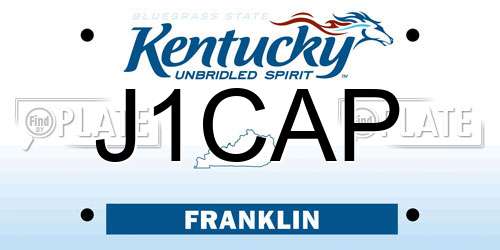 J1CAP Kentucky License Plate