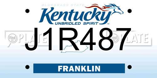 J1R487 Kentucky License Plate