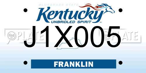 J1X005 Kentucky License Plate